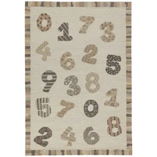 Natur Pur Handtuftteppich Natur Kids - Kinderteppich mit Zahlendesign 160 x 230 cm , Weiß , Textil , Zeichen/Symbole/Nummern/Buchstaben , Rechteckig , 160x230 cm , Care & Fair , antistatisch , Teppiche und Böden, Teppiche, Kinderteppiche