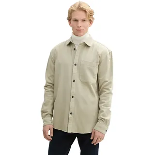 Tom Tailor Relaxed Garment Dye Langarmhemd - Beige Abbey Stone - 2XL