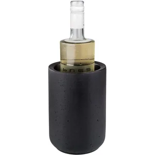 Buddy ́s Bar - Flaschenkühler „Concrete“, hochwertiger Sektkühler aus Beton, 12 x 19 cm, möbelschonende Unterseite, Innendurchmesser 10cm, Weinkühler geeignet für 0,7 L - 1,5 L Flaschen, schwarz