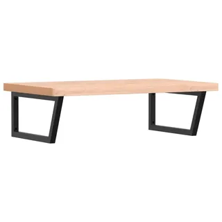 vidaXL Waschbeckenregal Wandmontage Stahl und Massivholz Buche - Braun