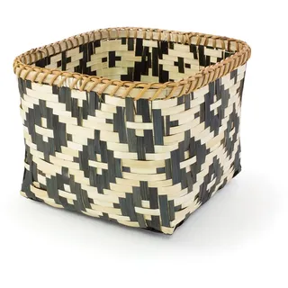 Gelco Design Kyla Aufbewahrungsbox, Bambus, schwarz/weiß, 25 x 25 x 17 cm