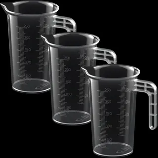 NVQVQ Messbecher 250Ml, 3 Stück Mini Messbecher Klein aus Präzisions Mit Hitzebeständige Präzisions Litermaß,für Labor Küche Öl