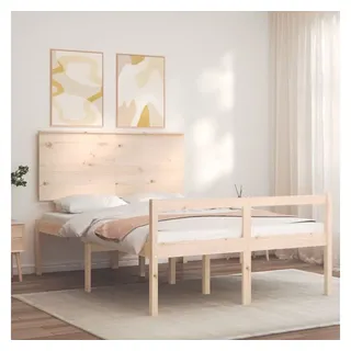 vidaXL Seniorenbett mit Kopfteil 140x190 cm Massivholz