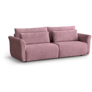 Beautysofa Schlafsofa Samir 3-Sitzer rosa , Rosa , Textil , 240x92x108 cm , Babymöbel & Kindermöbel, Kinderzimmer & Jugendzimmer, Schlafsofas