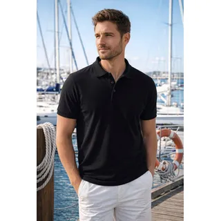 Poloshirt MAN'S WORLD, Herren, Gr. 64 (3XL), schwarz, Piqué, Obermaterial: 100% Baumwolle, unifarben, Basic, regular fit, Rundhals, Flachstrickbündchen, Shirts Poloshirt, Kurzarm, lockere Passform, unifarben, Topseller