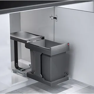 Livingpoint24 Hailo Einbaumülleimer 40 l Grau