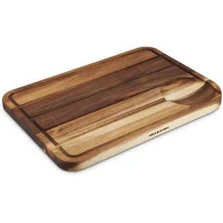 Cole & Mason Berden Schneidebrett mit Auffangschale, 46cm x 34cm, Akazienholz Holzbrett für die Küche, Tranchierbrett/Holzschneidebrett, Nicht für die Spülmaschine geeignet