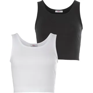 Flashlights Crop-Top Packung, 2 Stk. kurze Länge, schwarz, weiß