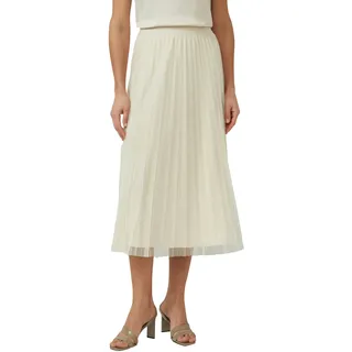 s.Oliver BLACK LABEL Midirock mit Falten und Gummibund, grau beige