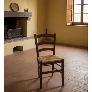 Dmora - Klassischer Holzstuhl, für Esszimmer, Küche oder Wohnzimmer, Made in Italy, cm 44x45h87, Sitzhöhe cm 43, Nussbaumfarbe