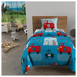 Soleil d'Ocre Bettbezug-Set Feuerwehr Blau 140 x 200 cm