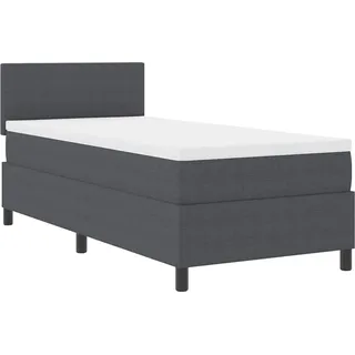 vidaXL Boxspringbett Dunkelgrau und Weiß 90 x 200 cm Cordstoff - Grau