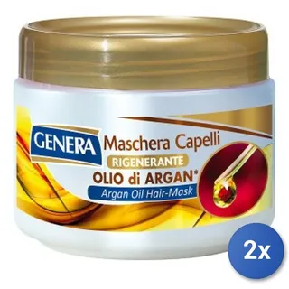 2x Genera Haarmaske 500 Ml Im Argan-Topf In Vaso Argan Made In Italy