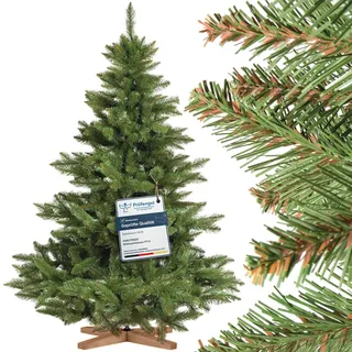 FAIRYTREES Weihnachtsbaum künstlich NORDMANNTANNE, grüner Stamm, Material PVC, inkl. Holzständer, 150cm