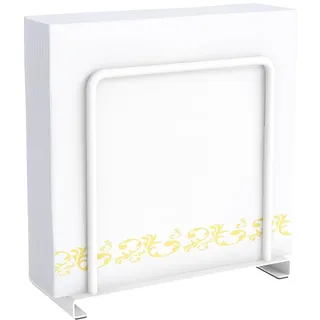 STWWO Serviettenhalter Weiß,Serviettenhalter aus Metall Serviettenspender für Tisch Serviettenständer Küchenzubehör Papier Servietten Halterung zum Dekorieren, Upgrade 14cm