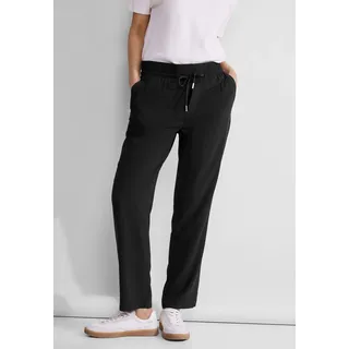 STREET ONE Damen A377201 Viskose Hose, Black, 34W x 28L