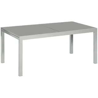 gardenson Semi Ausziehtisch 250 x 100 x 75,5 cm grau