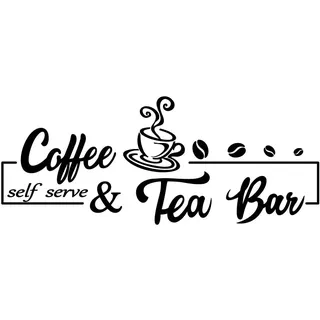 SUPERDANT Wandsticker Kaffee Und Teebar Wandaufkleber Wandkunst Wandbilder Entfernbare Selbstklebende Tapeten Wandtattoo Vinyl Wandsticker Heimdekor Für Wohnzimmer Schlafzimmer