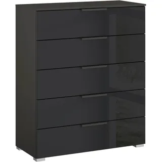 Rauch Kommode SKAT MERIDIAN 80 x 100 x 42 cm Graphit / Glas Basalt