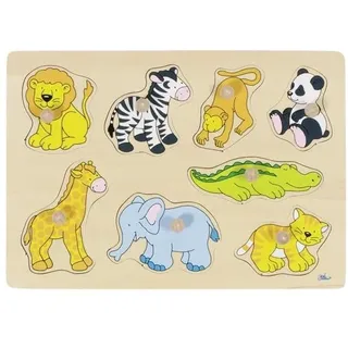 Goki Wooden Stud Puzzle Wild Animals Holz