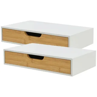 [en.casa] Wandregal 2er Set Bokn 40 x 24 x 8 cm Weiß