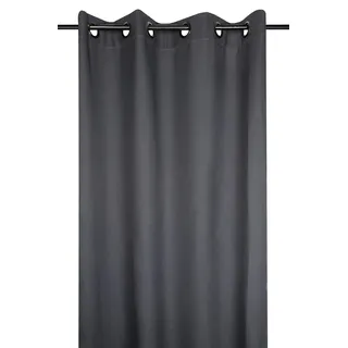 Lovely Casa R64689003 Nelson 135 x 240 cm Ösenvorhang 100% Polyester 100% Baumwolle, anthrazit, 135 x 240 cm
