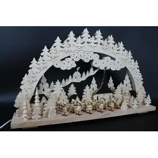 Schwibbogen mit Bergkapelle Natur Größe =70x43cm NEU Erzgebirge Lichterbogen