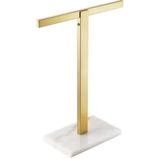 KOKOSIRI THS0002-SM-BG Handtuchhalter mit Marmorsockel für Badezimmer, Küche, Waschtisch, Arbeitsplatte, goldfarben, Edelstahl, 39 cm hoch