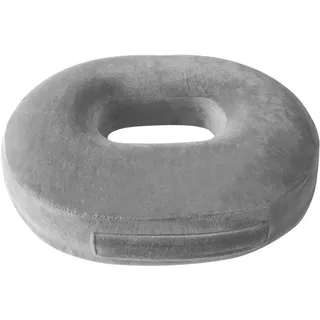 Focenat Sitzkissen Orthopädisches, Steißbeinkissen, Donut Kissen, Hämorrhoiden Kissen, Ringkissen Steißbein Memory Foem mit Griff für Schmerzlinderungs, Ergonomisches, Grau, 38 x 30 x 7 cm