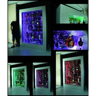 Moderne trennwand regal Wasserwand Säule Wassersäulen Led Regale Edelstahl Bar - Transparent