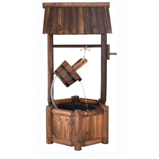 Costway Dekobrunnen Holz mit Dach