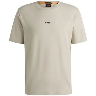 Boss T-Shirt mit Label-Print, Sand, S