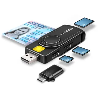 AXAGON Cre-smp2a Usb-c-kartenleser / Black