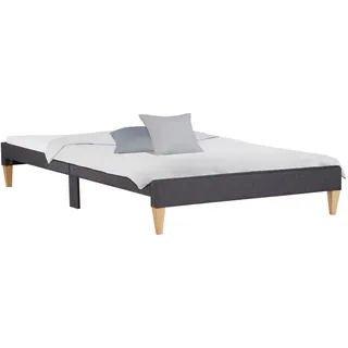 Homestyle4u Polsterbett mit Lattenrost 140/200 cm in Grau , Textil , 140x200 cm , Schlafzimmer, Betten, Polsterbetten