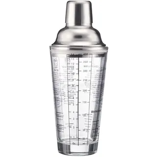 Westmark Cocktail Shaker Sam mit Skala und Sieb 400 ml Edelstahl Glas