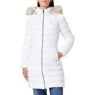 Tommy Jeans Damen Daunenmantel Essential Winter, Weiß (White), XS