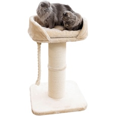 Bild Pet Pet Kratzbaum Toni XL, Stabiler/standfester Katzenbaum mit extra dicker Säule und weichem Liegebett, Für Maine Coon Katzen geeignet, 58x58x93 cm, Beige