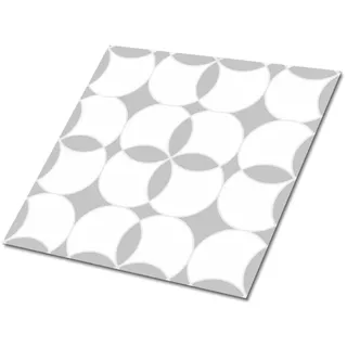 Tulup Selbstklebende Wandfliesen 9 Stück 30x30 cm - Geometrische Kreise , Grau , Textil , Quadratisch , 30x1.6x30 cm , Tapeten & Wandverkleidungen, Wandtattoos & Sticker