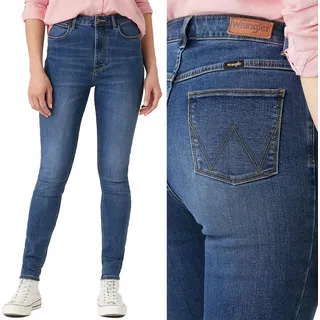 Wrangler Skinny Marina High Waist Blue Denim W26 L32 - Weiß