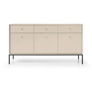moeblo Kommode Melody III (Wohnzimmer, Esszimmer, Flur & Diele, Moderne Kommode Sideboard Schrank Highboard Goldene Türgriffe), (BxHxT): 154x39x83 cm beige|braun|schwarz