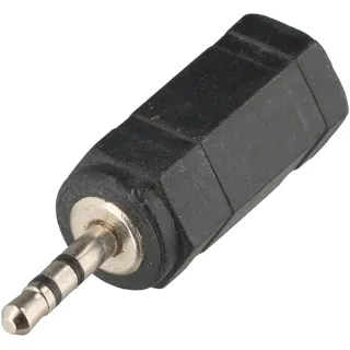 goobay Kopfhörer-Adapter, AUX-Klinke 2,5 mm zu 3,5 mm – 3,5mm Klinke (Headset-Adapter), Audio Adapter, Schwarz