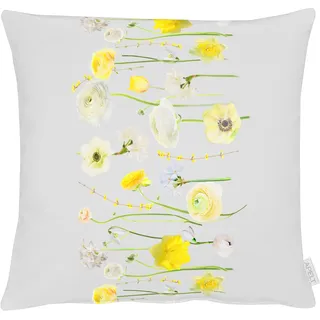 APELT Dekokissen »6403« mit Ranunkeln, Kissenhülle ohne Füllung, 1 Stück, grau