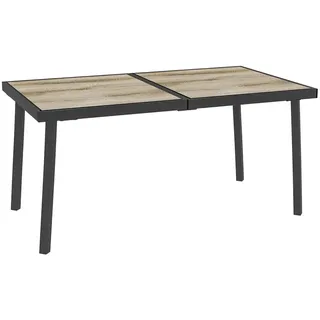 Outsunny Gartentisch, Bistrotisch, Grau, Stahl , Metall, Kunststoff , 85x72x145 cm , Gartenmöbel, Gartentische