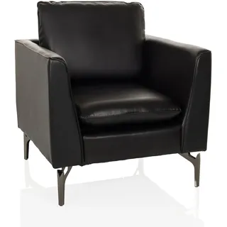 HJH Office Relaxsessel BAVERO Kunstleder 75 x 65 x 73 cm Schwarz höhenverstellbar