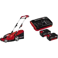 Einhell Akku-Rasenmäher GE-CM 36/41 Li Power X-Change (Lithium-Ionen, bürstenloser Elektromotor, 6-stufige zentrale Schnitthöhenverstellung, inkl. 2x 4,0 Ah Akkus und Twincharger)