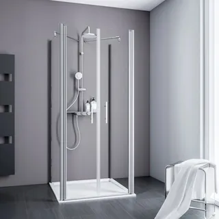 Schulte Pendeltür als U-Kabine Alexa Style 2.0 Alu-Natur 192 cm x 90 cm