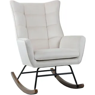 Kayoom Schaukelstuhl »Bryana 125, Relaxstuhl zum Schaukeln, Metallgestell mit Kufen aus Holz« () 1 Stk.Relaxstuhl zum Schaukeln, Metallgestell mit Kufen aus Holz, gemütlich, beige