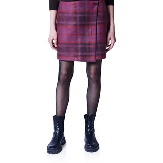 Damen Karo-Rock in Wickel-Optik