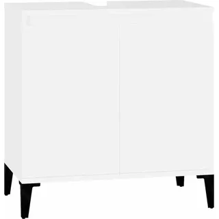vidaXL Waschbeckenunterschrank Weiß 58x33x60 cm Holzwerkstoff
