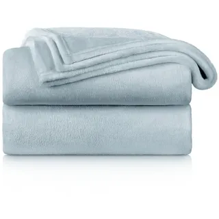 Blumtal Fleecedecke 270 x 230 cm Blau/Silber